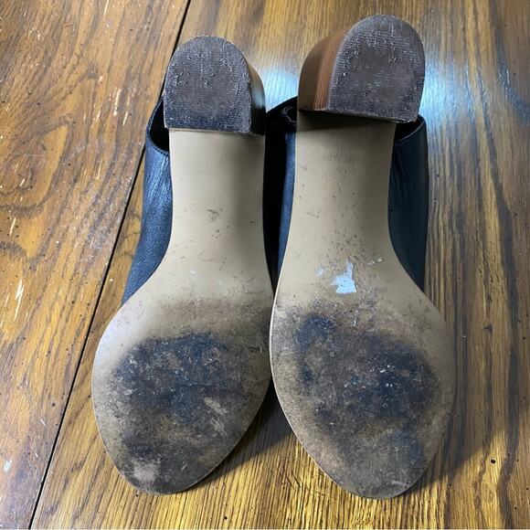 Steve Madden “NonStop” Black Leather Sandals SIZE 9 Chunky Heel Shoes - Picture 8 of 15